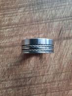 Stoere stalen heren ring - maat 20 - staaldraad ingelegd, 20 of groter, IJzer of Staal, Heer, Ophalen of Verzenden