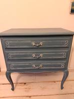 Oud blauw ladekastje brocante stijl, Huis en Inrichting, Ophalen, Gebruikt, 50 tot 100 cm, 3 of 4 laden