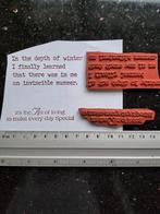 Rubber stempel Engelse teksten art of living journal kaarten, Ophalen of Verzenden, Zo goed als nieuw, Overige typen