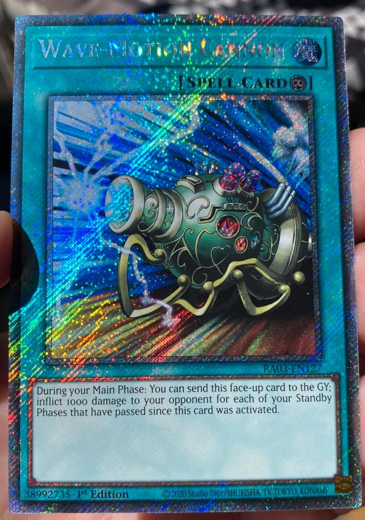 Yu-Gi-Oh! Wave - Motion Cannon RA03 1st Ed !, Hobby en Vrije tijd, Verzamelkaartspellen | Yu-gi-Oh!, Zo goed als nieuw, Losse kaart