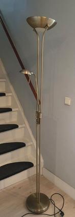 Messing halogeen staande vloerlamp, Huis en Inrichting, Lampen | Vloerlampen, Ophalen, Gebruikt, Onbekend, Onbekend
