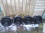 winterbanden stalen velgen 4 x 100  54.1 mm  155 65 14 inch, Ophalen, 14 inch, Gebruikt, 155 mm