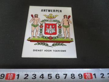 sticker gemeente wapen ANTWERPEN dienst voor toerisme * beschikbaar voor biedingen