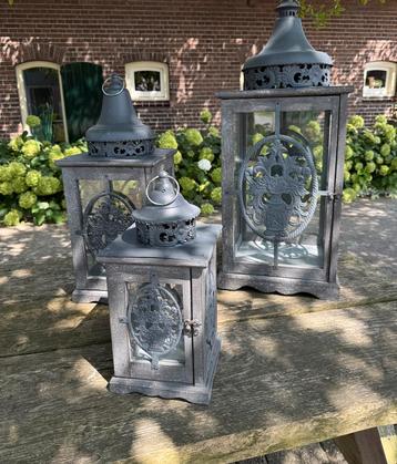 Set van 3 decoratieve lantaarns – 80, 60 en 40 cm hoog beschikbaar voor biedingen