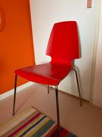 2x Rode Design Stoel, Ophalen, Gebruikt, Metaal, Eén