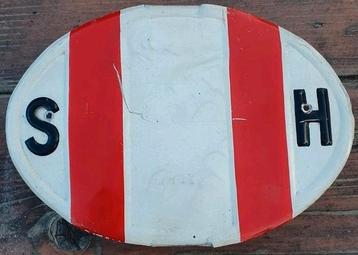 Slecht horend Emaille bord beschikbaar voor biedingen