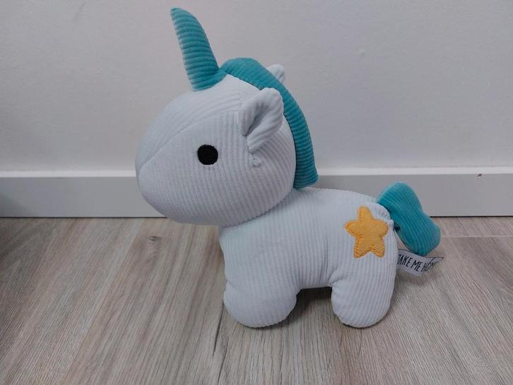 Knuffel take me home unicorn eenhoorn blauw L1257, Kinderen en Baby's, Speelgoed | Knuffels en Pluche, Ophalen of Verzenden