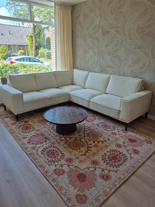 Mooie beige hoekbank, Huis en Inrichting, Banken | Complete zithoeken, Nieuw, Stof, Ophalen