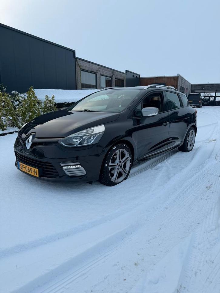Renault Clio 1.2 TCE 88KW Estate GT 2014 Zwart automaat, Auto's, Renault, Bedrijf, Clio, ABS, Adaptive Cruise Control, Airbags