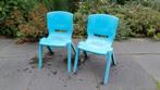 2x kunststof tuinstoel kinderen, Huis en Inrichting, Kunststof, Gebruikt, Twee, Blauw