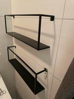 Set van 2 design wandrekjes zwart 50x16x8cm, Met plank(en), Nieuw, Ophalen of Verzenden, Minder dan 150 cm