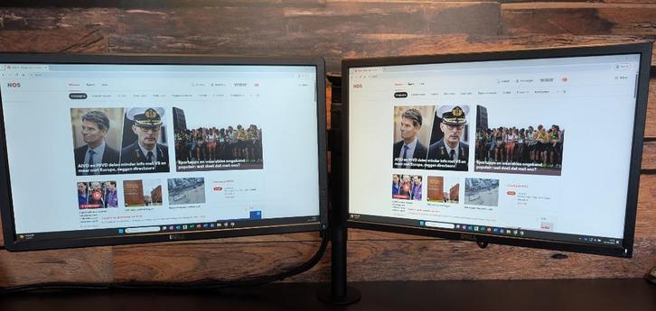 twee maal DELL beeldscherm inclusief dubbele bureau steun, Computers en Software, Monitoren, Gebruikt, 60 Hz of minder, DisplayPort