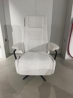 Relaxfauteuil Gelderland, bouclé wit, manueel verstelbaar, Ophalen, Zo goed als nieuw, Stof