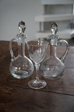 Antieke Schenkkannetjes & Rozenglaasje Setje, Antiek en Kunst, Antiek | Glas en Kristal, Ophalen