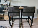 Bartafel met 4 stoelen, Huis en Inrichting, Ophalen, Gebruikt, Industrieel, 4 tot 6 stoelen