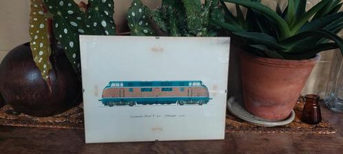 Leuk oud prentje... van locomotief v200 diesel, Verzamelen, Spoorwegen en Tramwegen, Gebruikt, Trein, Kaart of Prent, Ophalen of Verzenden
