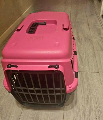 ALS NIEUWE Fuchsia Roze/Zwart kattenreisjemandje beschikbaar voor biedingen