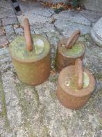 Oude gewichten: 2x 5kg, 1x 10kg, Antiek en Kunst, Antiek | Gereedschap en Instrumenten, Ophalen