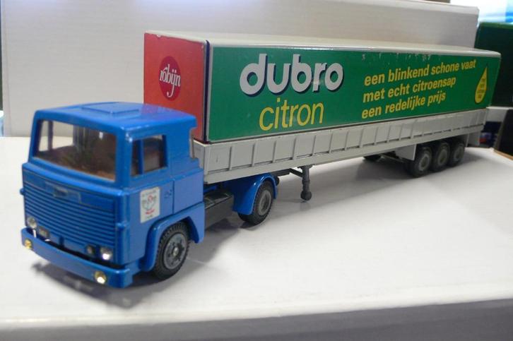 scania 141 trekker/oplegger dubro - tekno 1/50, Hobby en Vrije tijd, Modelauto's | 1:50, Nieuw, Bus of Vrachtwagen, Tekno, Verzenden