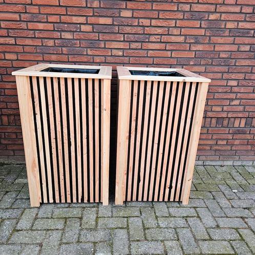 Grote bloembakken douglashout, Tuin en Terras, Bloembakken en Plantenbakken, Zo goed als nieuw, Hout, Ophalen