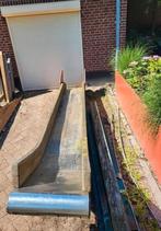 Houten glijbaan met Rvs glijplaat - Merk: Mekano, Ophalen, Glijbaan