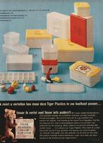 Retro reclame 1966 Tiger Plastics bakjes in de koelkast, Verzamelen, Retro, Verzenden, Overige typen