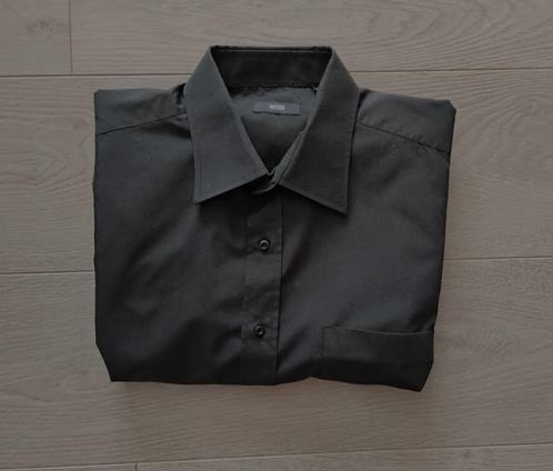 Hugo Boss hemd korte mouw, Kleding | Heren, Overhemden, Zo goed als nieuw, Overige halswijdtes, Zwart, Ophalen of Verzenden