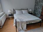 Metalen Bed 160x200, Ophalen, Zwart, Tweepersoons, Metaal