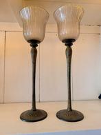 Windlichten koper - glas, Ophalen of Verzenden, Zo goed als nieuw, Overige materialen, 25 tot 50 cm