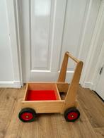 ‍️ Houten loopwagen met rode bodem – klassiek en stevig, Ophalen, Gebruikt, Duw- of Trekspeelgoed
