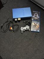 PS2 Aqua Blue edition, Spelcomputers en Games, Spelcomputers | Sony PlayStation 2, Gebruikt, Blauw, Phat, Met games