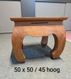 Zware Opium Tafel - Houten Salontafel, Gebruikt, Vierkant, 55 tot 75 cm, Oosters
