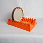 Vintage oranje kunststof bordenrek, Verzenden, Huis en Inrichting