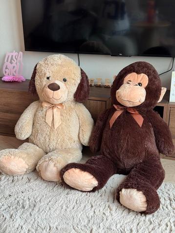 Grote Teddybeer & Aap Knuffels - Zo Goed Als Nieuw! beschikbaar voor biedingen