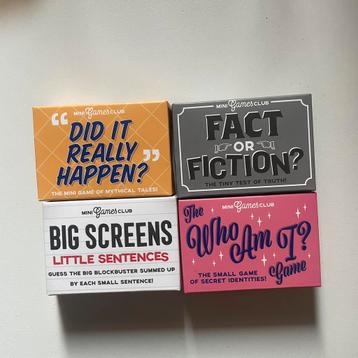 Set van 4 leuke mini trivia reis spelletjes Engels talig beschikbaar voor biedingen