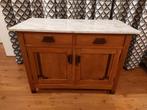Art deco dressoir met marmeren blad, Ophalen, 100 tot 150 cm, Art deco, Eikenhout