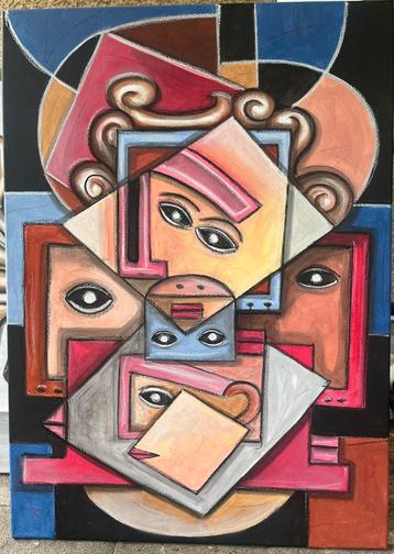Don Kosta “mirror faces” 2025 - 70x50cm beschikbaar voor biedingen