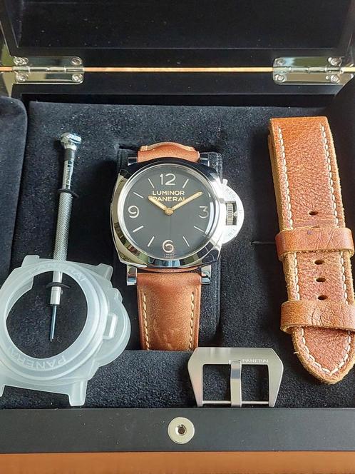 Panerai Luminor PAM00372, Sieraden, Tassen en Uiterlijk, Horloges | Heren, Gebruikt, Polshorloge, Overige merken, Staal, Leer