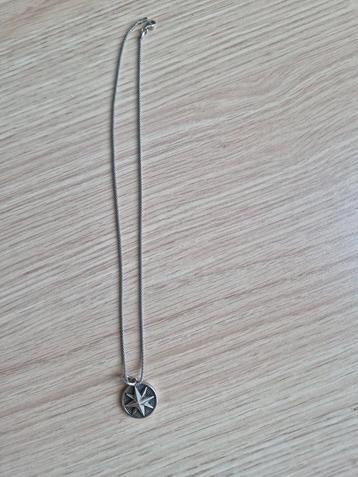 Zilveren ketting met hanger kompas 45 cm nieuw beschikbaar voor biedingen