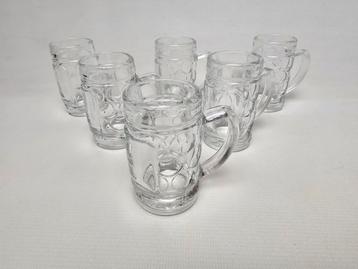 # 6 miniatuur bierpul shot Glaasjes. Leuk als kopstoot glas beschikbaar voor biedingen