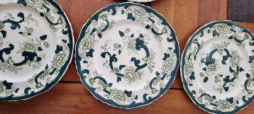 5 fraaie antieke/vintage Mason's Chartreuse dinerborden beschikbaar voor biedingen