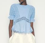 Lichtblauw gegaskt broderie topje van Zara, Maat 38/40 (M), Blauw, Zara, Ophalen of Verzenden