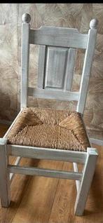 4 Rustieke Stoelen met Riet, Huis en Inrichting, Stoelen, Ophalen, Gebruikt, Vier, Grijs