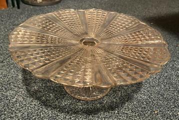 Vintage Kristallen Taartplateau   beschikbaar voor biedingen