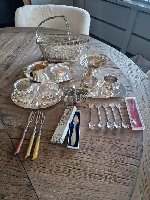 verzilverd zilverwerk, niet gemerkt.., Antiek en Kunst, Antiek | Goud en Zilver, Ophalen of Verzenden