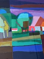 Ton Schulten, ingelijste zeefdruk Boerenhoeve, Antiek en Kunst, Kunst | Litho's en Zeefdrukken, Ophalen