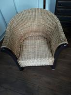 Rotan stoel, afwerking mahoniehout, Huis en Inrichting, Fauteuils, Ophalen, Zo goed als nieuw