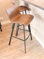 Design Barkruk - kleur cognac - nog 1 beschikbaar, Huis en Inrichting, Barkrukken, 2 krukken, Ophalen of Verzenden, Zo goed als nieuw