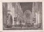 Houtgravure 19e eeuw Kerkinterieur St. Bavo Haarlem, Antiek en Kunst, Kunst | Etsen en Gravures, Ophalen of Verzenden