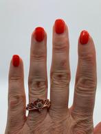 V491 Prachtige zilveren ring rosegold maat 19,25, Overige kleuren, 19 tot 20, Ophalen of Verzenden, X